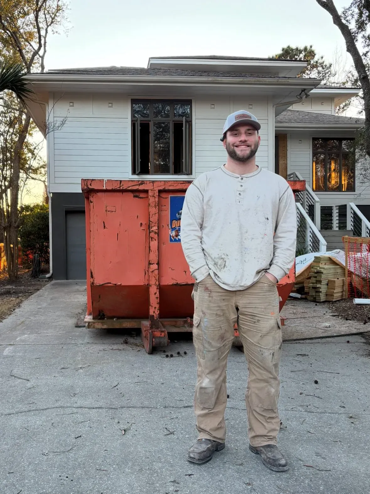 Southern Flow Plumbing owner Chase Sandler smiling at a Charleston job site
